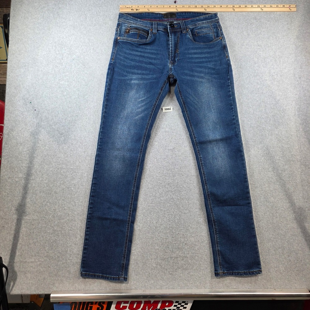 Steve's Jeans Mens 30x32 Slim Fit Medium Wash Blue Denim‎ Stretch Jeans 1002